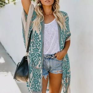 Open Front Boho Kimono